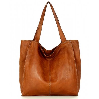 34■ Shopper Damen Schwarz & Beige Leder Tasche mit reißverschluss